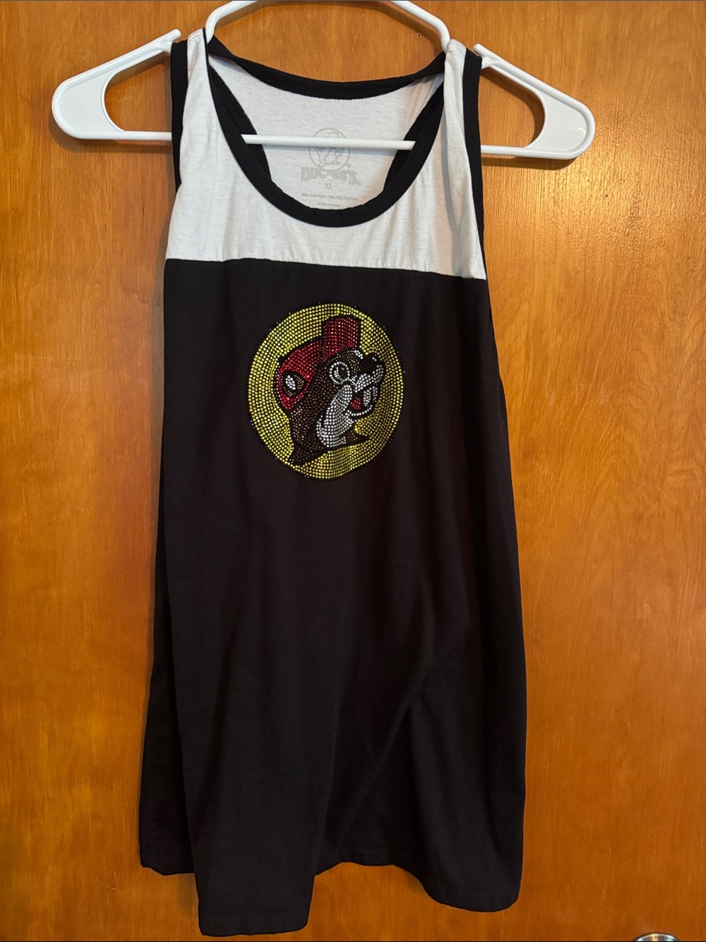 Buc-ee’s Sleeveless Tank with Bling Bucee. Runs Small